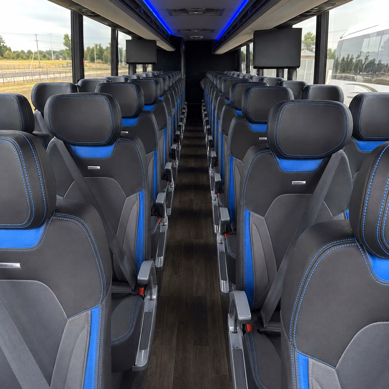 56 passenger charter bus interior