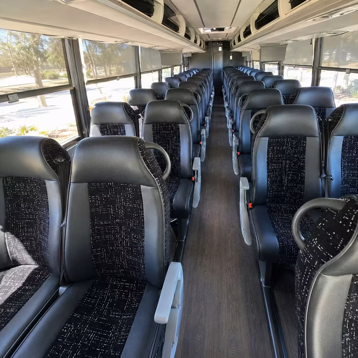 lake forest charter bus rental interior